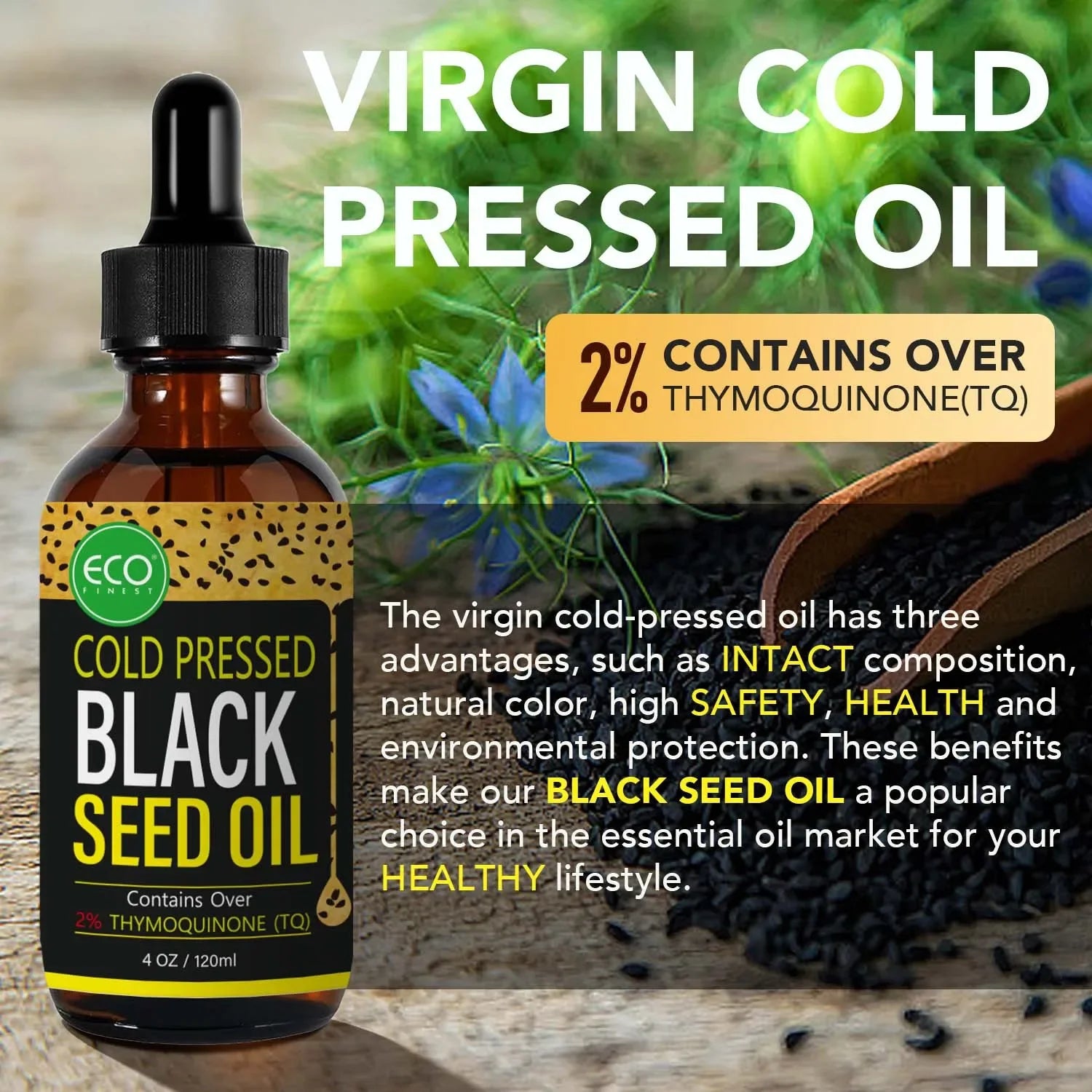 Multi-Purpose Black Seed Oil – Virgin Black Castor & Black Cumin Seed Blend for Skin, Hair & Body Nourishment